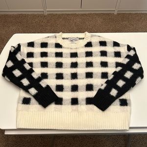 Cotton Emporium cropped color block sweater Size Large